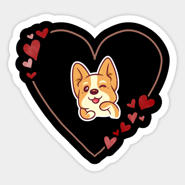 Puppy love Sticker by MGuyerArt